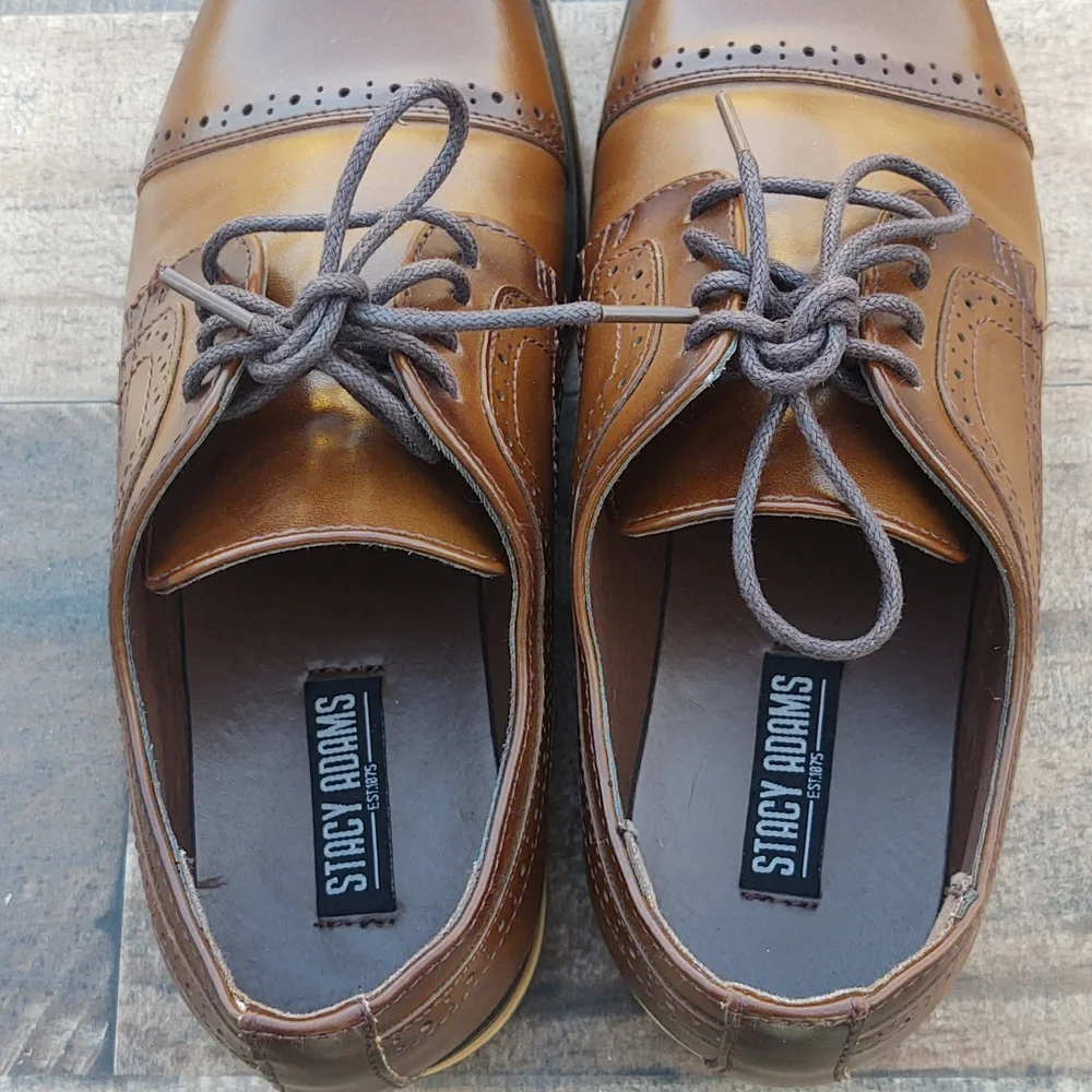 Stacy Adams  Cognac Dickson Oxford sz 4 Boys
